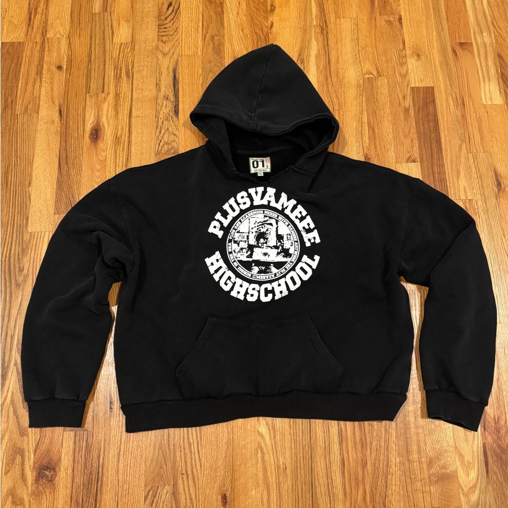 plus one x vameee black hoodie size 2XL